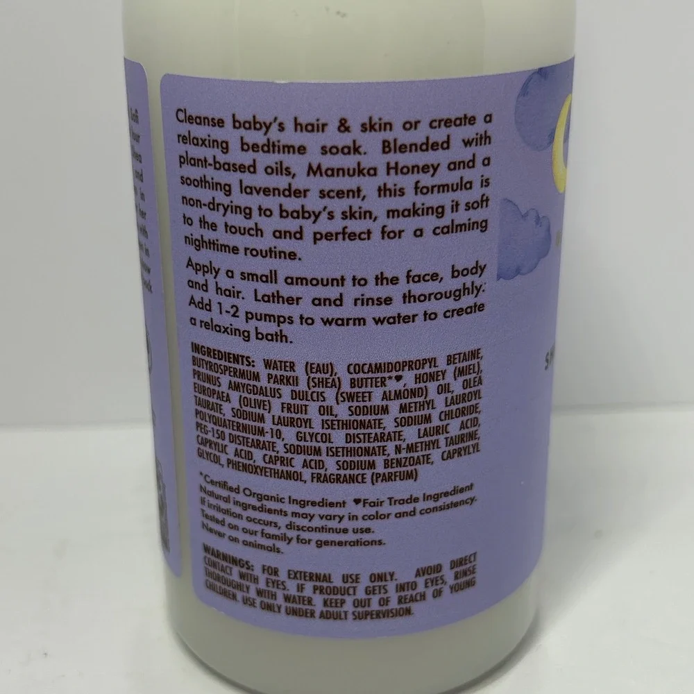 SheaMoisture Baby Nighttime Shampoo & Bath Milk Manuka Honey Lavender 13oz